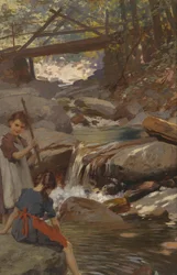 Girl by the Wild Stream Bank